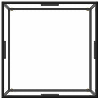 Tavolino da Salotto Nero con Vetro Temperato 80x80x35 cm  cod mxl 15878