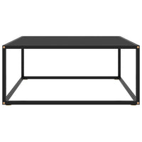 Tavolino da Salotto Nero con Vetro Nero 80x80x35 cm  cod mxl 9435