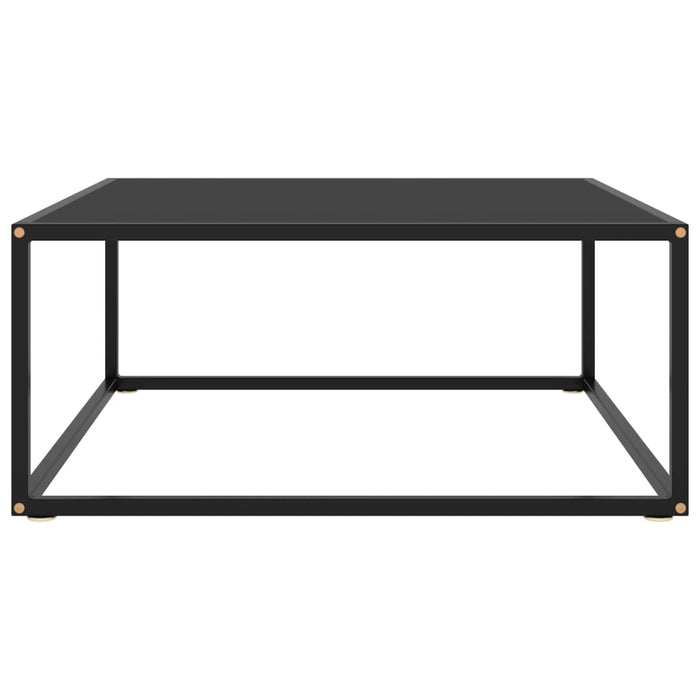 Tavolino da Salotto Nero con Vetro Nero 80x80x35 cm  cod mxl 9435