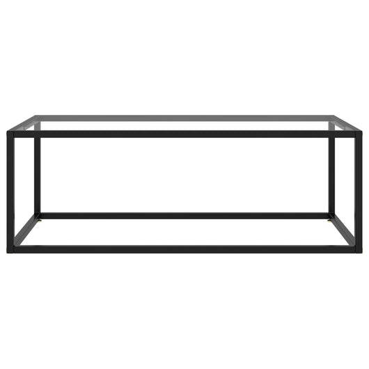 Tavolino da Salotto Nero con Vetro Temperato 100x50x35 cm 322879