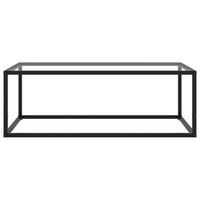 Tavolino da Salotto-Tavolino da soggiorno Nero con Vetro Temperato 100x50x35 cm