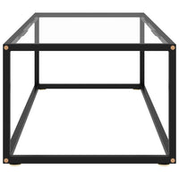 Tavolino da Salotto Nero con Vetro Temperato 100x50x35 cm 322879