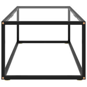 Tavolino da Salotto Nero con Vetro Temperato 100x50x35 cm 322879