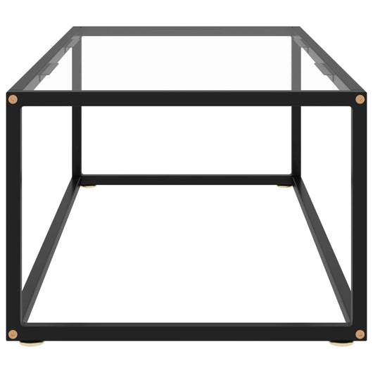 Tavolino da Salotto-Tavolino da soggiorno Nero con Vetro Temperato 100x50x35 cm