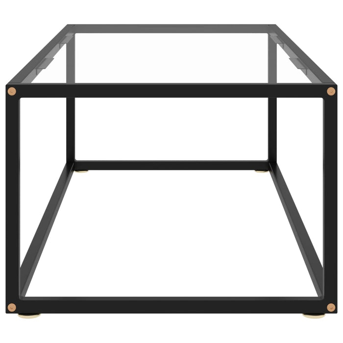 Tavolino da Salotto-Tavolino da soggiorno Nero con Vetro Temperato 100x50x35 cm