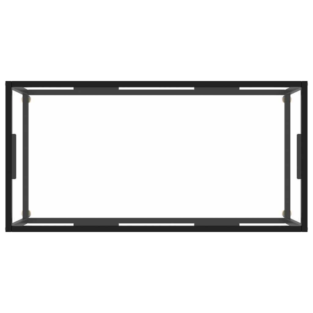 Tavolino da Salotto Nero con Vetro Temperato 100x50x35 cm 322879