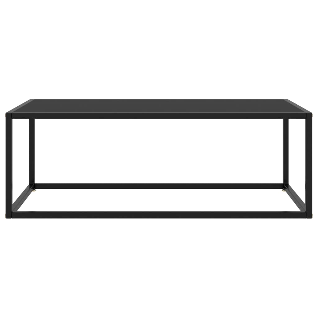 Tavolino da Salotto Nero con Vetro Nero 100x50x35 cm 322880