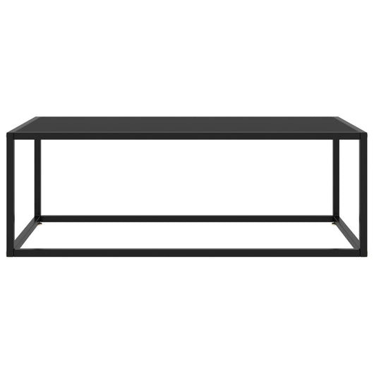 Tavolino da Salotto Nero con Vetro Nero 100x50x35 cm 322880