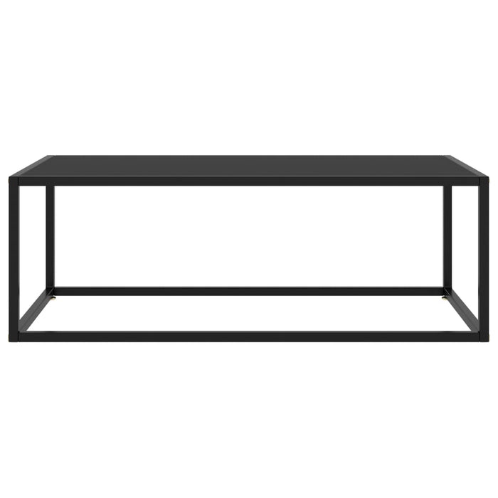 Tavolino da Salotto Nero con Vetro Nero 100x50x35 cm 322880