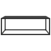 Tavolino da Salotto Nero con Vetro Nero-Tavolino da soggiorno 100x50x35 cm