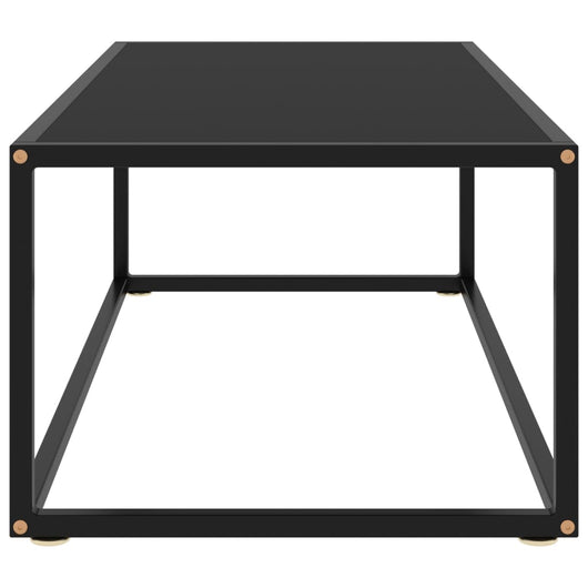Tavolino da Salotto Nero con Vetro Nero 100x50x35 cm 322880