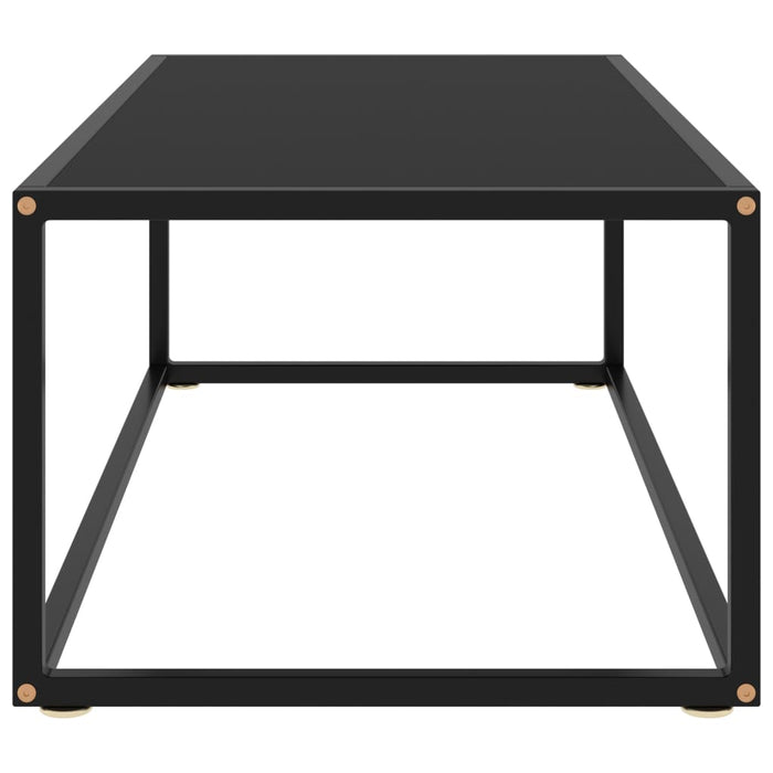 Tavolino da Salotto Nero con Vetro Nero 100x50x35 cm 322880