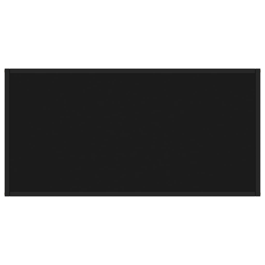 Tavolino da Salotto Nero con Vetro Nero 100x50x35 cm 322880