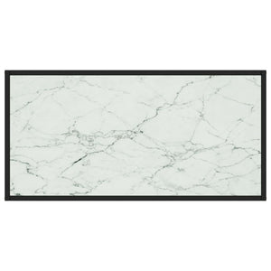 Tavolino da Salotto Nero con Vetro Marmo Bianco 100x50x35 cm  cod mxl 10349