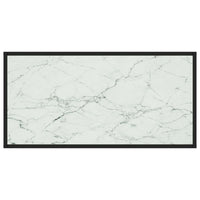 Tavolino da Salotto Nero con Vetro Marmo Bianco 100x50x35 cm 322881