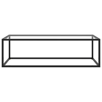 Tavolino da Salotto Nero con Vetro Temperato-Tavolino da soggiorno 120x50x35 cm