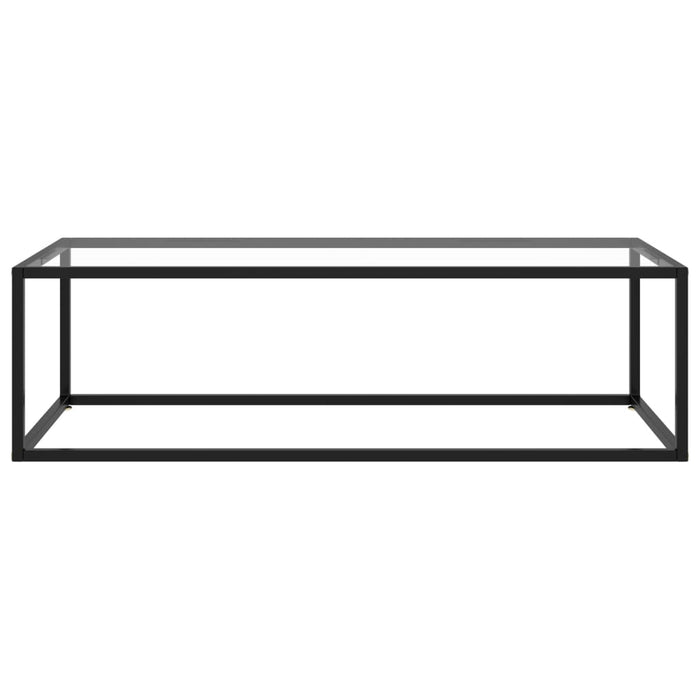 Tavolino da Salotto Nero con Vetro Temperato-Tavolino da soggiorno 120x50x35 cm