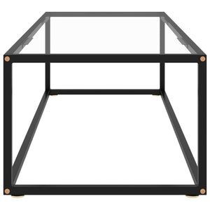Tavolino da Salotto Nero con Vetro Temperato 120x50x35 cm  cod mxl 63621