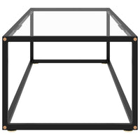 Tavolino da Salotto Nero con Vetro Temperato-Tavolino da soggiorno 120x50x35 cm
