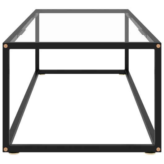 Tavolino da Salotto Nero con Vetro Temperato 120x50x35 cm 322883