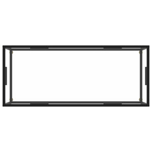 Tavolino da Salotto Nero con Vetro Temperato 120x50x35 cm  cod mxl 63621