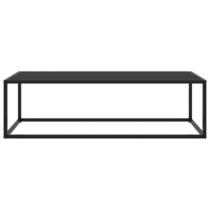 Tavolino da Salotto Nero con Vetro Nero-Tavolino da soggiorno 120x50x35 cm