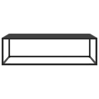 Tavolino da Salotto Nero con Vetro Nero-Tavolino da soggiorno 120x50x35 cm