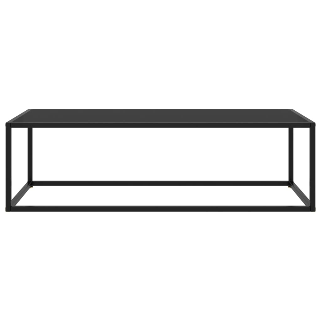 Tavolino da Salotto Nero con Vetro Nero 120x50x35 cm 322884
