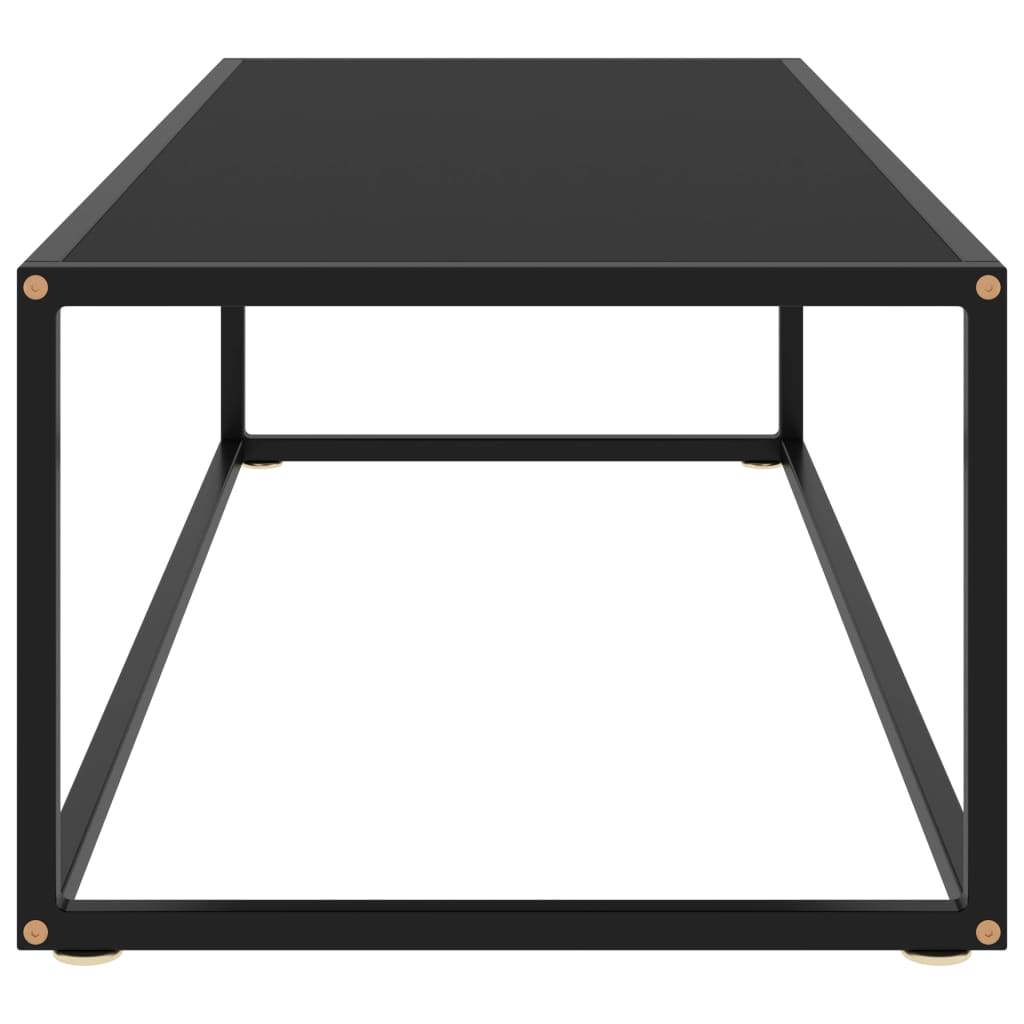 Tavolino da Salotto Nero con Vetro Nero 120x50x35 cm 322884