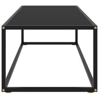 Tavolino da Salotto Nero con Vetro Nero 120x50x35 cm 322884