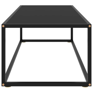 Tavolino da Salotto Nero con Vetro Nero 120x50x35 cm 322884