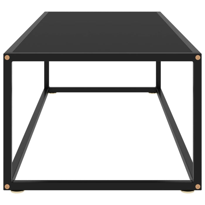 Tavolino da Salotto Nero con Vetro Nero 120x50x35 cm 322884