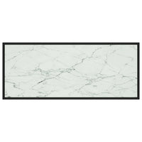 Tavolino da Salotto Nero con Vetro Marmo Bianco 120x50x35 cm 322885