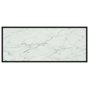 Tavolino da Salotto Nero con Vetro Marmo Bianco 120x50x35 cm 322885