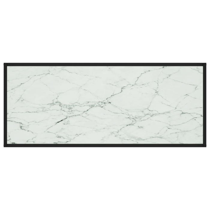 Tavolino da Salotto Nero con Vetro Marmo Bianco 120x50x35 cm 322885