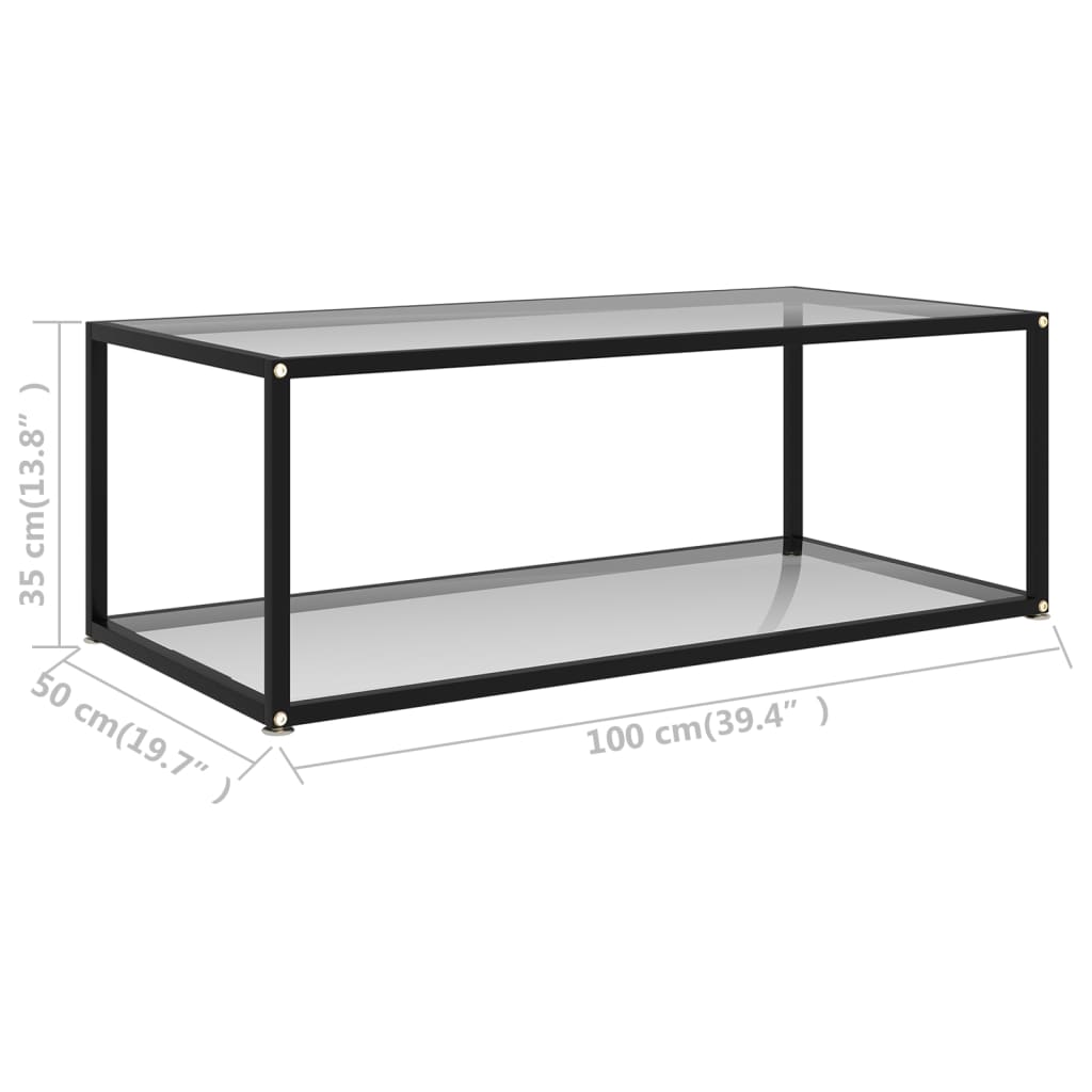 322897  Coffee Table Transparent 100x50x35 cm Tempered Glass 322897