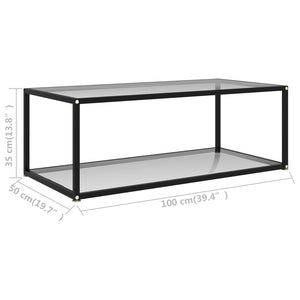 322897  Coffee Table Transparent 100x50x35 cm Tempered Glass 322897
