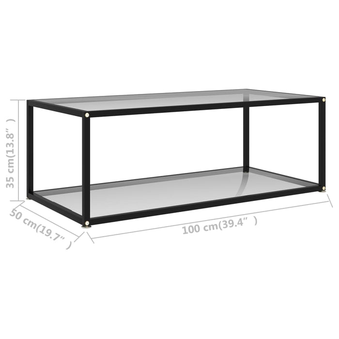 322897  Coffee Table Transparent 100x50x35 cm Tempered Glass 322897
