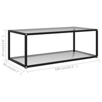 322897 Coffee Table Transparent 100x50x35 cm Tempered Glass cod mxl 8039