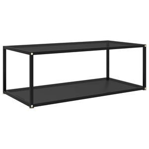 322898 Coffee Table Black 100x50x35 cm Tempered Glass cod mxl 18368
