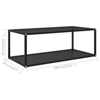 322898  Coffee Table Black 100x50x35 cm Tempered Glass 322898