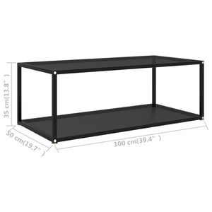 322898 Coffee Table Black 100x50x35 cm Tempered Glass cod mxl 18368