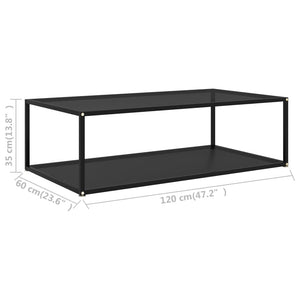 322903  Coffee Table Black 120x60x35 cm Tempered Glass 322903