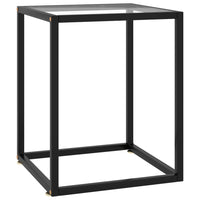 Tavolino da Salotto Nero con Vetro Temperato 40x40x50 cm  cod mxl 55933
