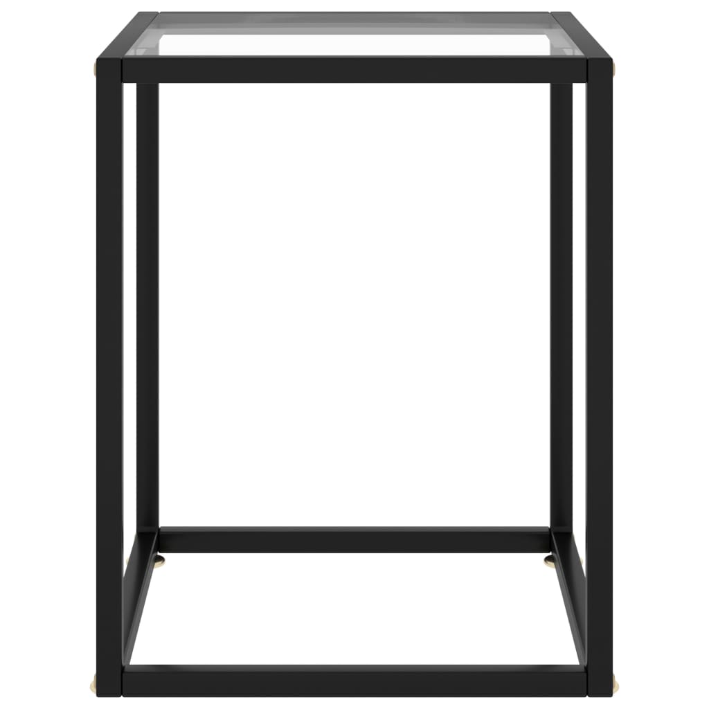 Tavolino da Salotto Nero con Vetro Temperato 40x40x50 cm  cod mxl 55933