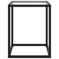 Tavolino da Salotto Nero con Vetro Temperato 40x40x50 cm  cod mxl 55933