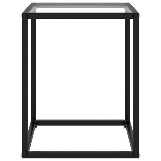 Tavolino da Salotto Nero con Vetro Temperato 40x40x50 cm  cod mxl 55933