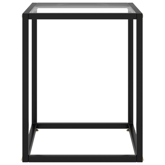 Tavolino da Salotto Nero con Vetro Temperato 40x40x50 cm 322907