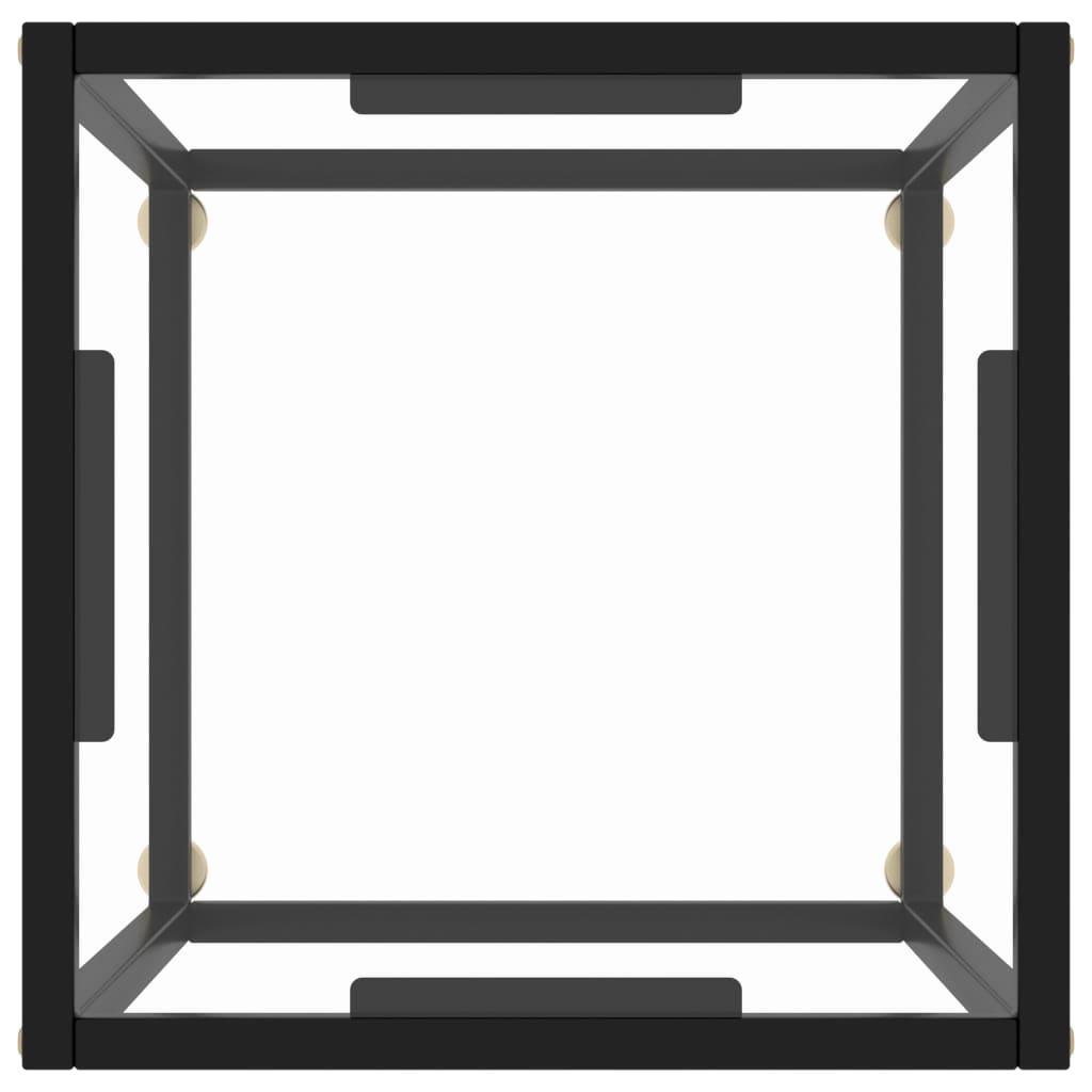 Tavolino da Salotto Nero con Vetro Temperato 40x40x50 cm  cod mxl 55933