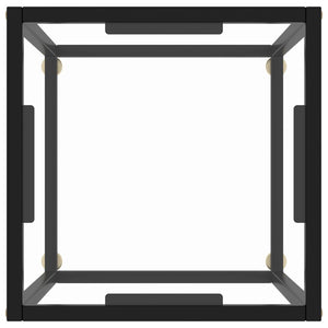 Tavolino da Salotto Nero con Vetro Temperato 40x40x50 cm  cod mxl 55933